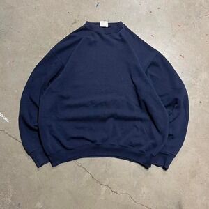 vintage 90s tultex blank navy crewneck